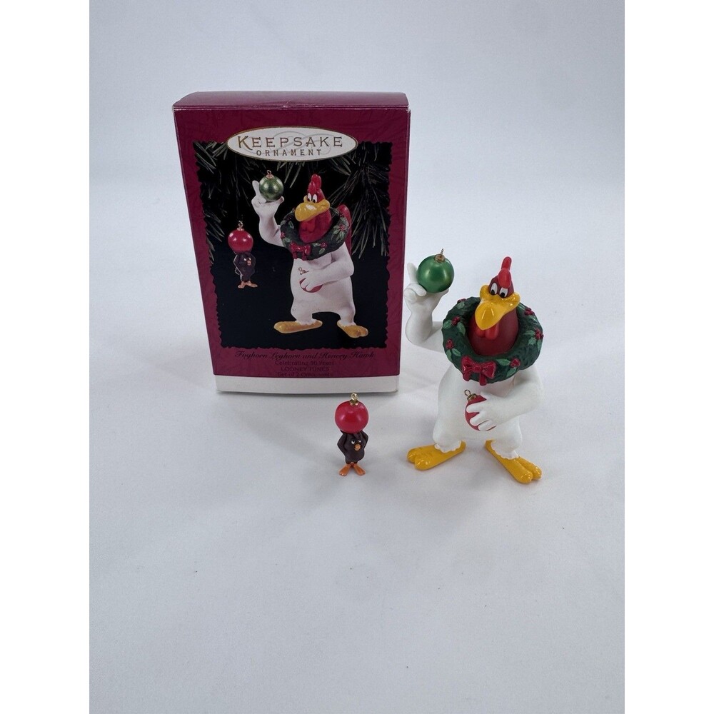 Vtg Hallmark 1996 Keepsake Ornament Foghorn Leghorn and Henery Hawk Looney Tunes
